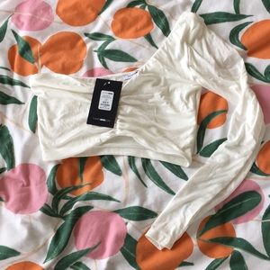 Fashion nova one arm long sleeve crop